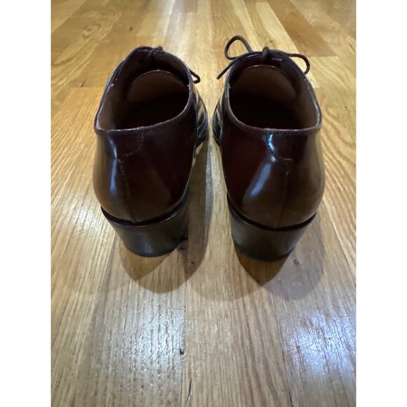 Fratelli Rossetti Women's Block Heel Pointed Toe Lace Up Oxfords Red Leather 37 - Picture 6 of 9